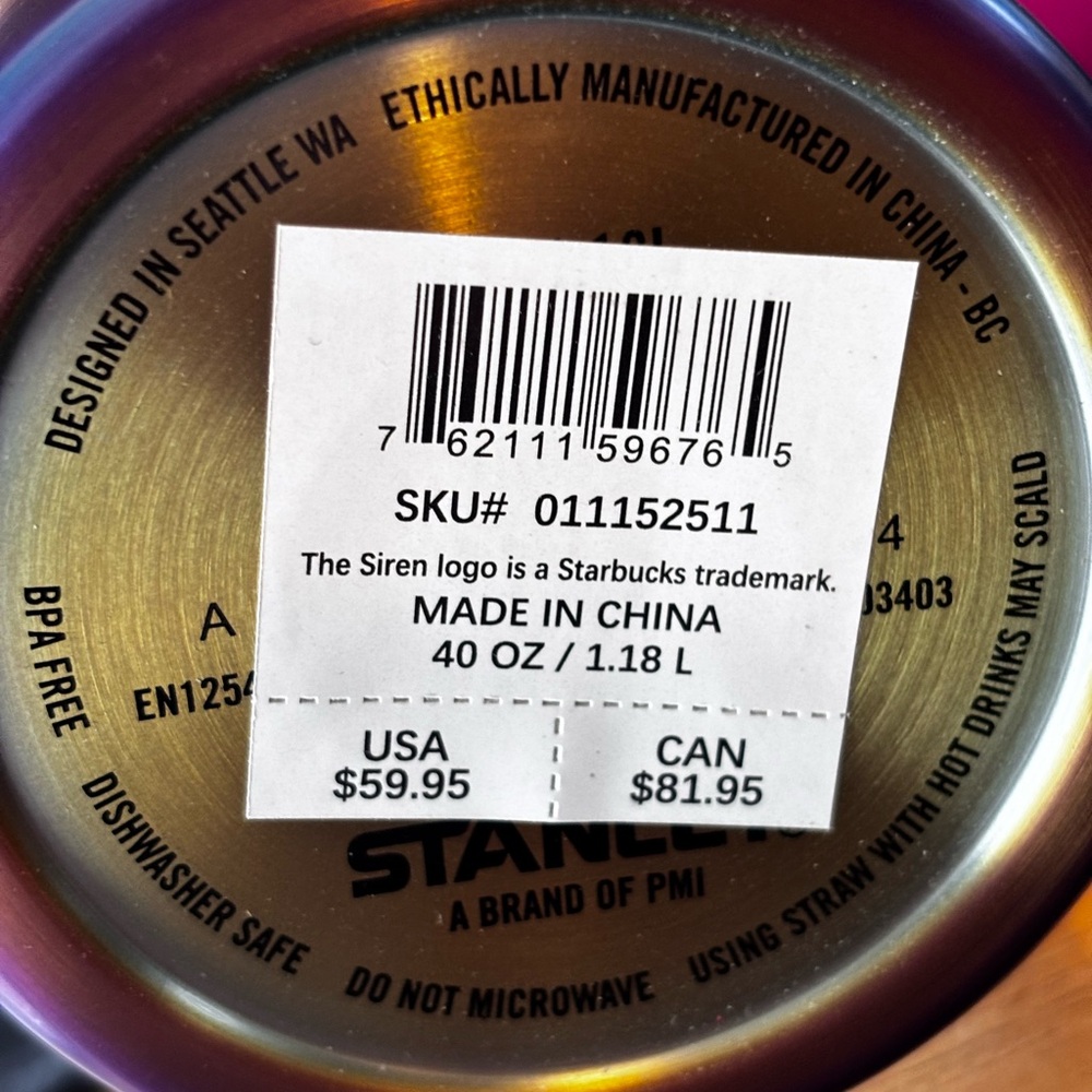 Colorful x Stanley Starbucks Stainless Steel Tumbler with Handle 40 oz - Picture 5 of 5